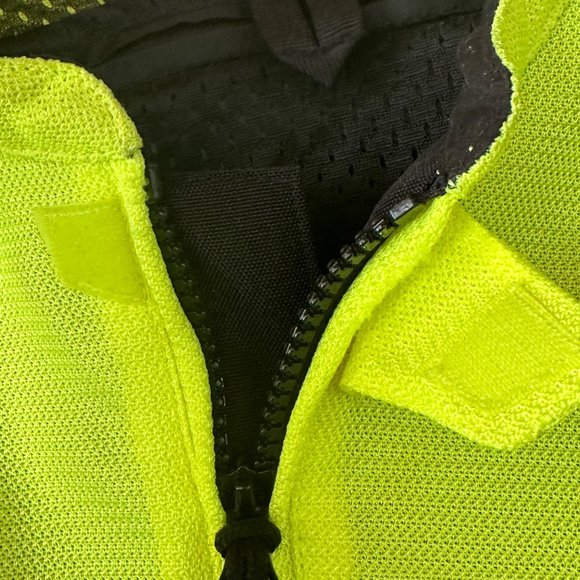 First Gear Mesh Motorcycle Jacket Medium Neon Yellow Armor Elbow Shoulder Back - Picture 5 of 16